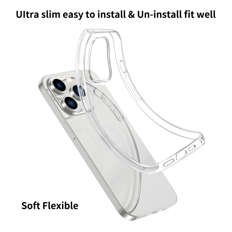 For iPhone 14 Pro Stereo Sound Design 1.2mm Transparent TPU Phone Case For iPhone 14 Pro Stereo Sound Design 1.2mm Transparent TPU Phone Case