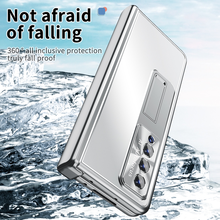 For Samsung Galaxy Z Fold4 Aluminum Alloy Double Hinge Shockproof Phone Protective Case(Silver) For Samsung Galaxy Z Fold4 Aluminum Alloy Double Hinge Shockproof Phone Protective Case(Silver)