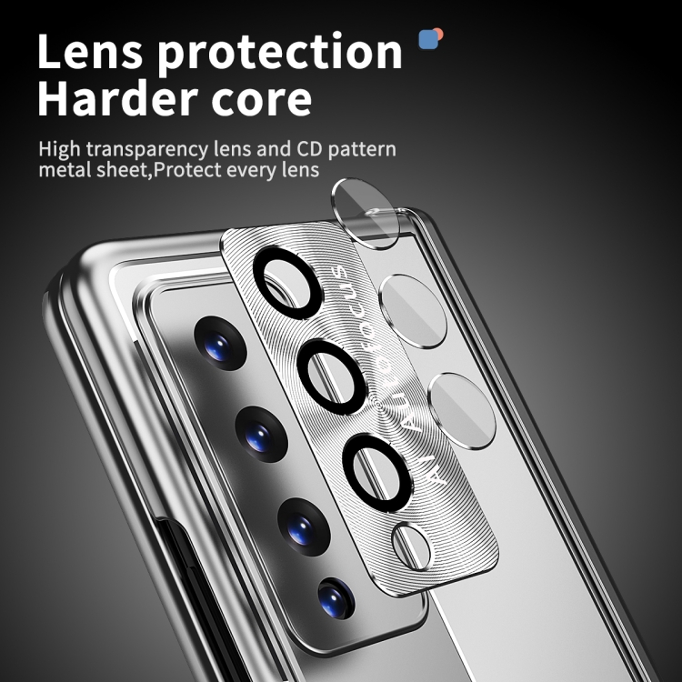 For Samsung Galaxy Z Fold4 Aluminum Alloy Double Hinge Shockproof Phone Protective Case(Silver) For Samsung Galaxy Z Fold4 Aluminum Alloy Double Hinge Shockproof Phone Protective Case(Silver)