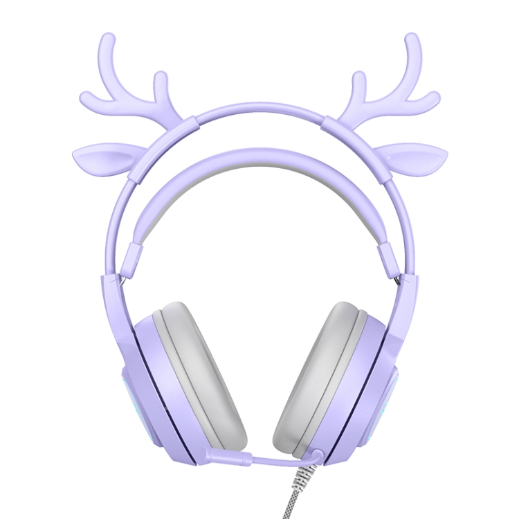 SOYTO SY-G25 Antlers RGB HD Micrófono 3D Space Sound Auriculares para juegos con cable (púrpura) - 1