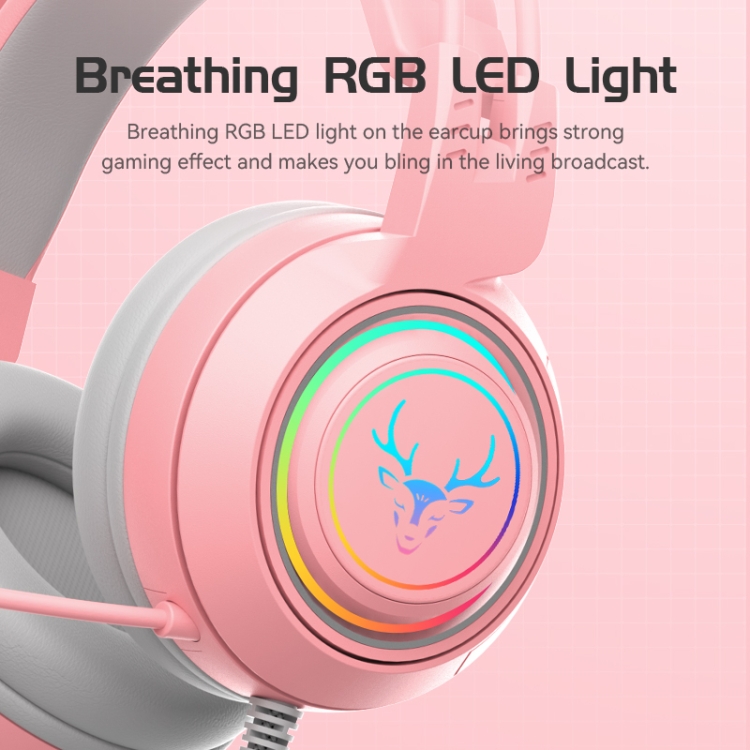 SOYTO SY-G25 Antlers RGB HD Micrófono 3D Space Sound Auriculares para juegos con cable (púrpura) - B6