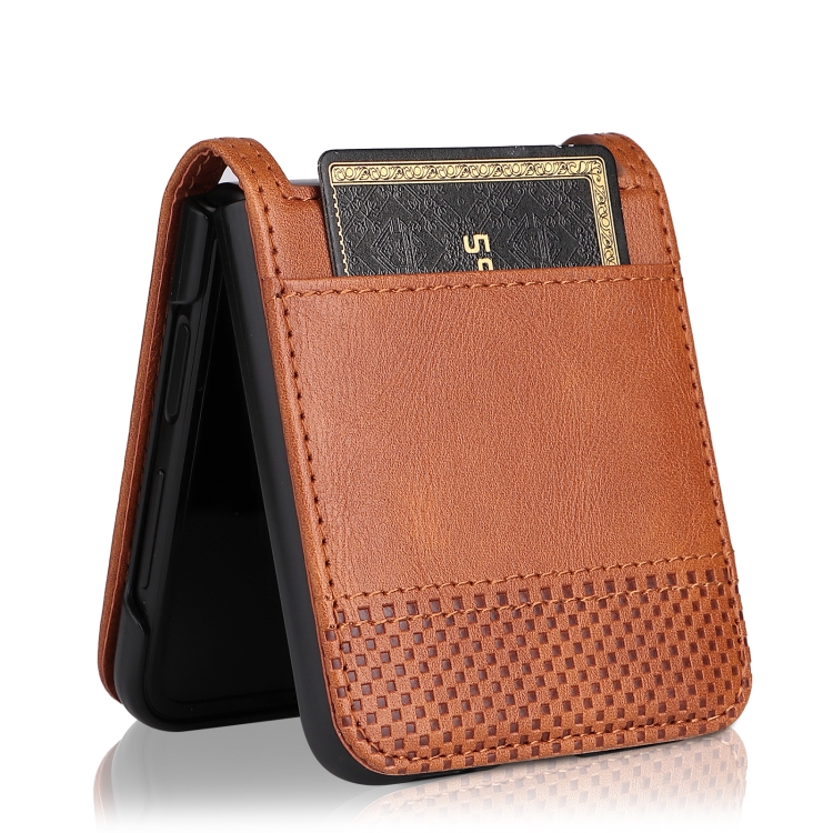 For Samsung Galaxy Z Filp4 5G Vintage Texture Folding Leather Phone Case(Brown) For Samsung Galaxy Z Filp4 5G Vintage Texture Folding Leather Phone Case(Brown)