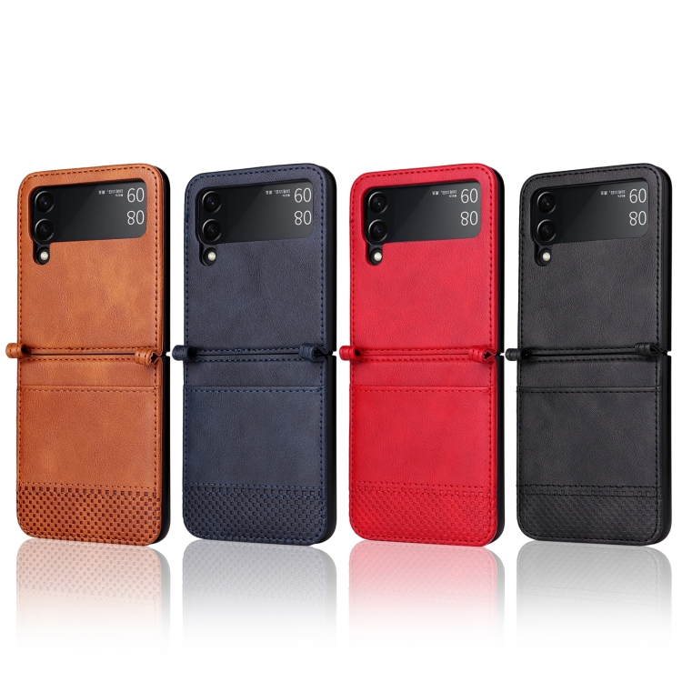 For Samsung Galaxy Z Filp4 5G Vintage Texture Folding Leather Phone Case(Brown) For Samsung Galaxy Z Filp4 5G Vintage Texture Folding Leather Phone Case(Brown)