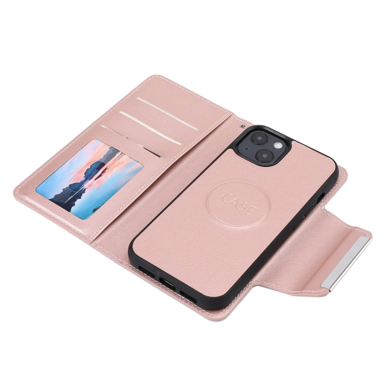 For iPhone 14 Plus Separable Magnetic Leather Case (Pink) For iPhone 14 Plus Separable Magnetic Leather Case (Pink)