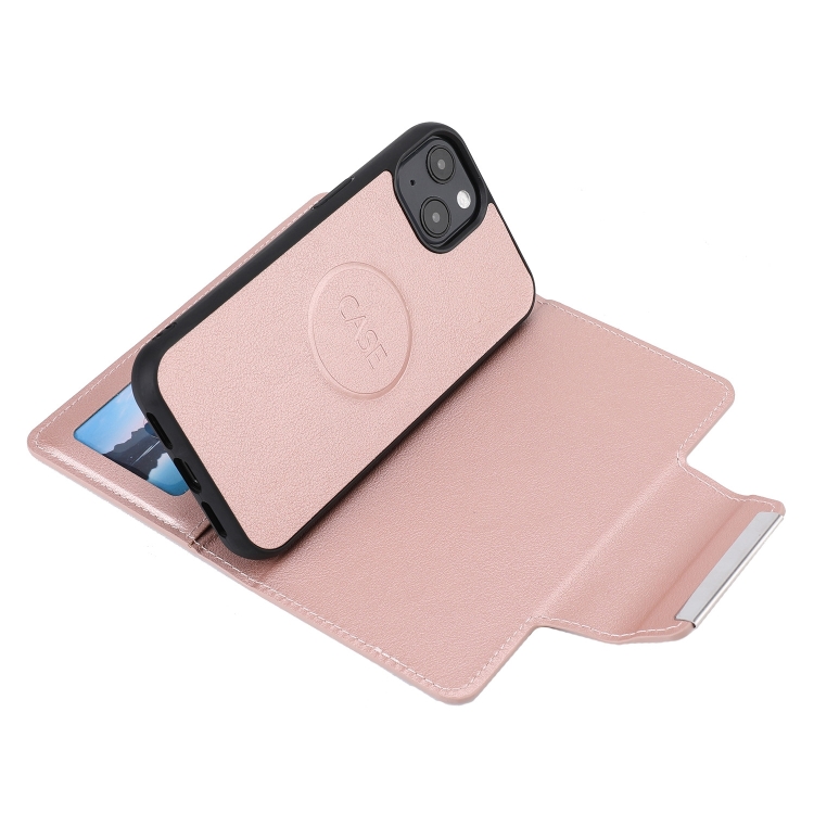 For iPhone 14 Plus Separable Magnetic Leather Case (Pink) For iPhone 14 Plus Separable Magnetic Leather Case (Pink)
