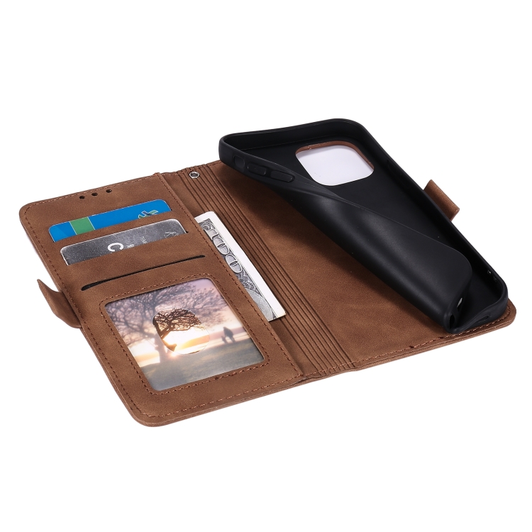For iPhone 14 Plus Retro Splicing Leather Phone Case (Grey) For iPhone 14 Plus Retro Splicing Leather Phone Case (Grey)