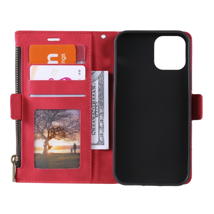 For iPhone 14 Pro Max Zipper Card Leather Phone Case (Red) For iPhone 14 Pro Max Zipper Card Leather Phone Case (Red)
