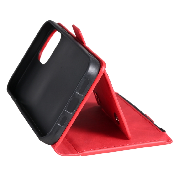 For iPhone 14 Pro Max Zipper Card Leather Phone Case (Red) For iPhone 14 Pro Max Zipper Card Leather Phone Case (Red)
