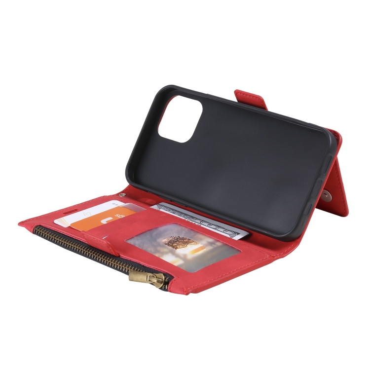 For iPhone 14 Pro Max Zipper Card Leather Phone Case (Red) For iPhone 14 Pro Max Zipper Card Leather Phone Case (Red)