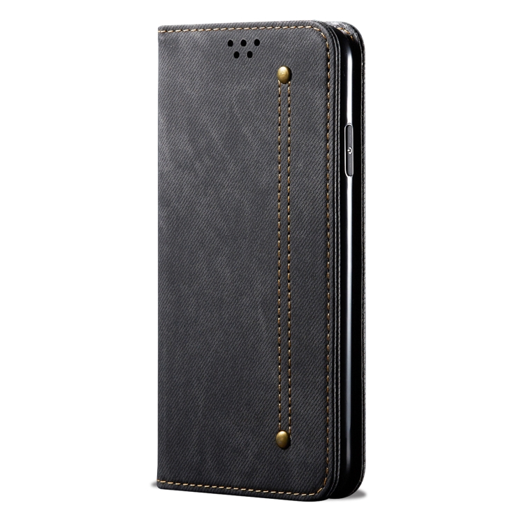 For iPhone 14 Plus Denim Texture Casual Style Leather Phone Case (Black) For iPhone 14 Plus Denim Texture Casual Style Leather Phone Case (Black)