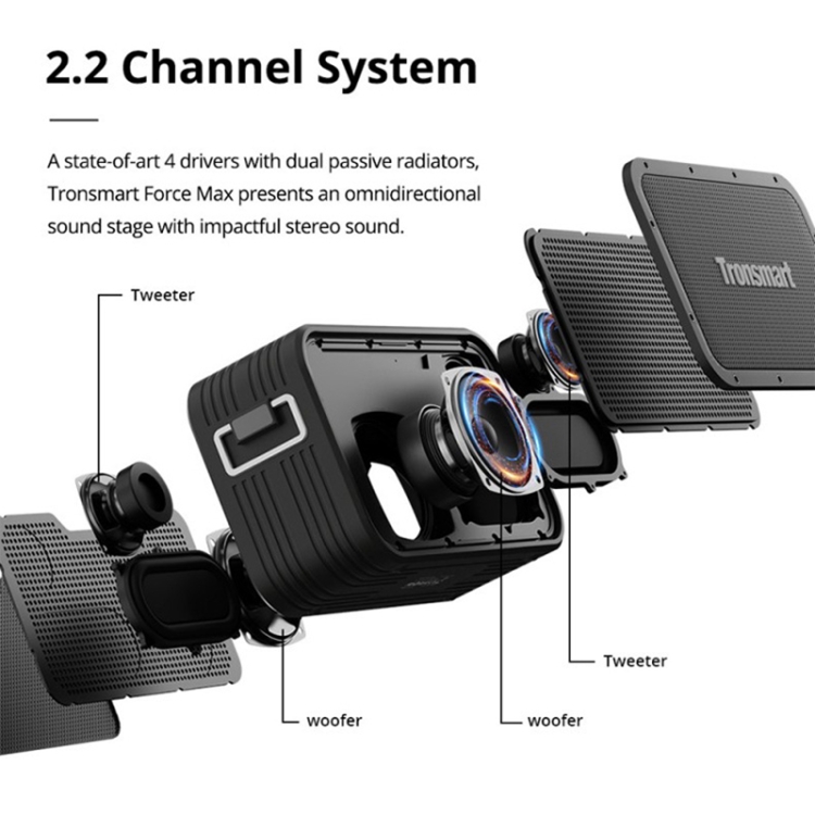 Tronsmart Force Max 80W Portable Outdoor Waterproof Bluetooth 5.0 Speaker Tronsmart Force Max 80W Portable Outdoor Waterproof Bluetooth 5.0 Speaker