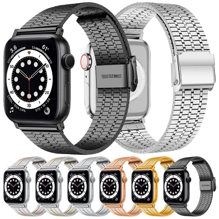 Uhrenarmband aus Stahl für SE 2 SE 45 49 mm (Silber & 42 & & 7 mm 2 mm 4 Serie & & / / 44 Watch Apple 1 Ultra & 8 3 Gold) mm & 5 und 6 