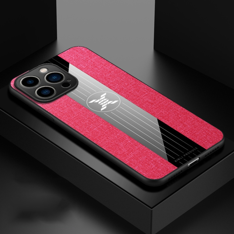 For iPhone 14 Pro Max XINLI Stitching Cloth Textue TPU Phone Case (Red) For iPhone 14 Pro Max XINLI Stitching Cloth Textue TPU Phone Case (Red)
