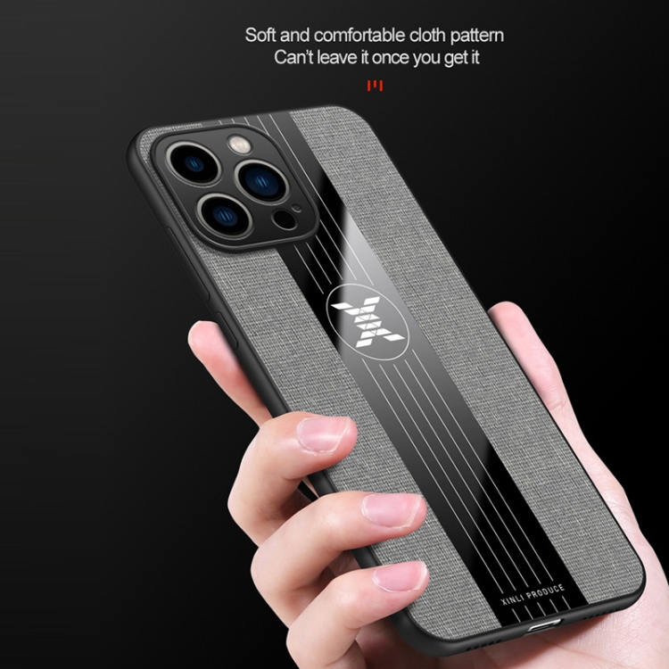 For iPhone 14 Pro Max XINLI Stitching Cloth Textue TPU Phone Case (Red) For iPhone 14 Pro Max XINLI Stitching Cloth Textue TPU Phone Case (Red)