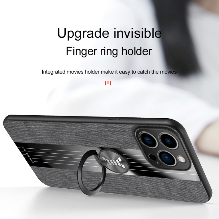 For iPhone 14 Pro Max XINLI Stitching Cloth Textue Ring Holder TPU Case (Blue) For iPhone 14 Pro Max XINLI Stitching Cloth Textue Ring Holder TPU Case (Blue)