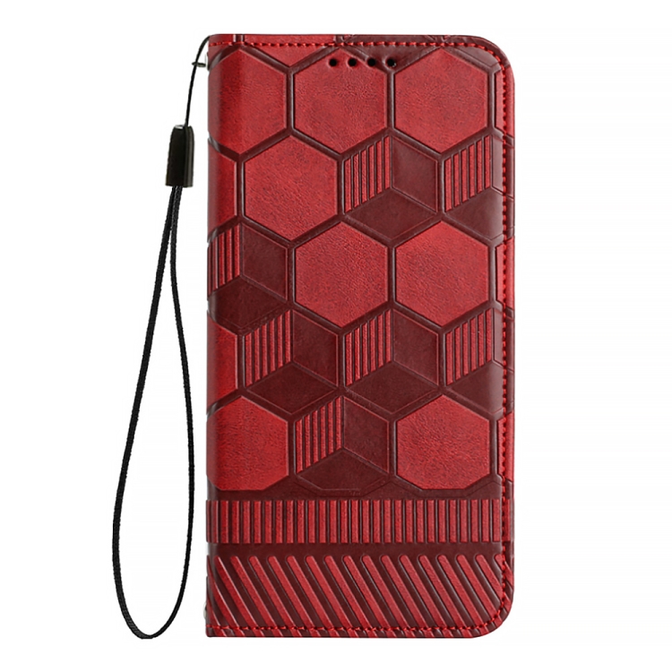 For iPhone 13 Pro Max Football Texture Magnetic Leather Flip Phone