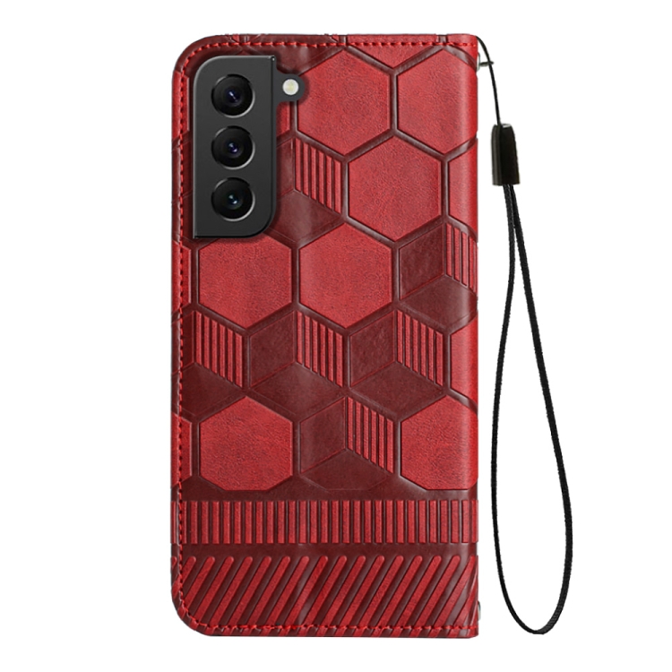 For Samsung Galaxy S22 5G Football Texture Magnetic Leather Flip Phone Case(Red) For Samsung Galaxy S22 5G Football Texture Magnetic Leather Flip Phone Case(Red)