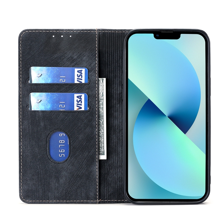 For Samsung Galaxy S22 5G RFID Anti-theft Brush Magnetic Leather Phone Case(Black) For Samsung Galaxy S22 5G RFID Anti-theft Brush Magnetic Leather Phone Case(Black)