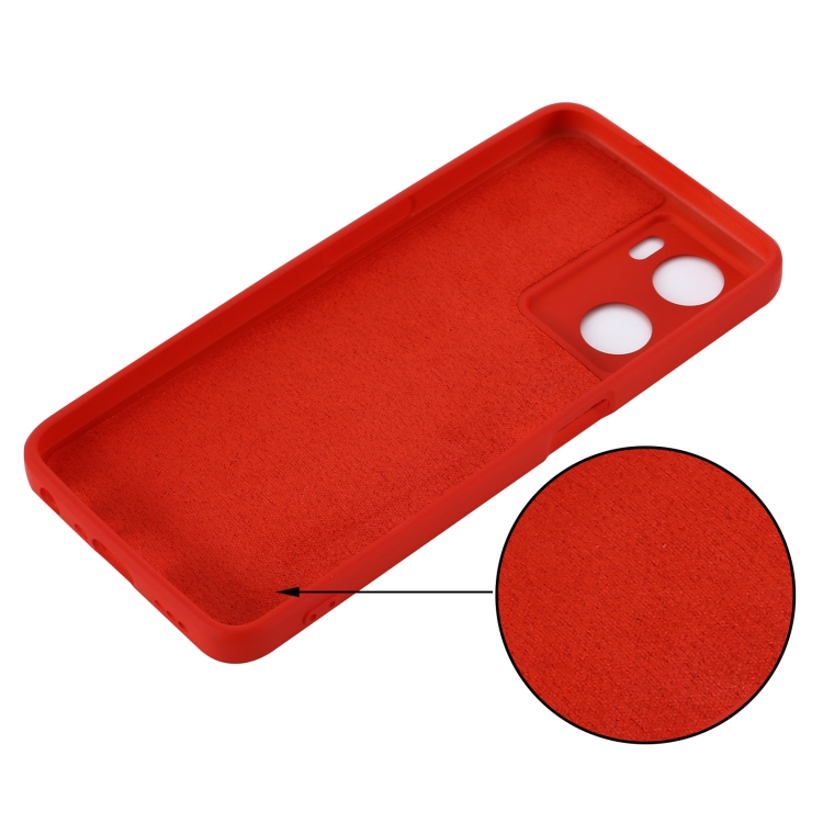 Funda de teléfono a prueba de golpes de silicona líquida de color puro para  OPPO A57 4G/A77 4G/A77S 4G/A57S/A57E 4G/ OnePlus Nord N20 SE 4G (rojo)