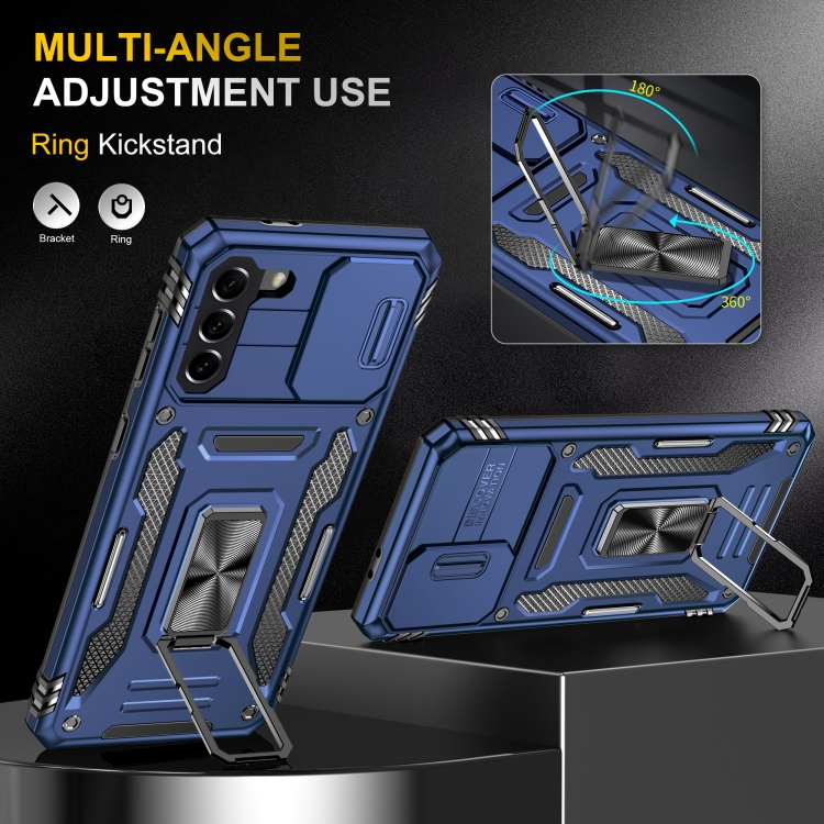 For Samsung Galaxy S21 5G Armor PC + TPU Camera Shield Phone Case(Navy Blue) For Samsung Galaxy S21 5G Armor PC + TPU Camera Shield Phone Case(Navy Blue)