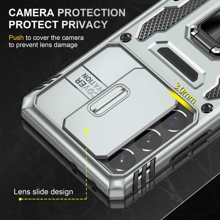 For Samsung Galaxy S21 Ultra 5G Armor PC + TPU Camera Shield Phone Case(Grey) For Samsung Galaxy S21 Ultra 5G Armor PC + TPU Camera Shield Phone Case(Grey)