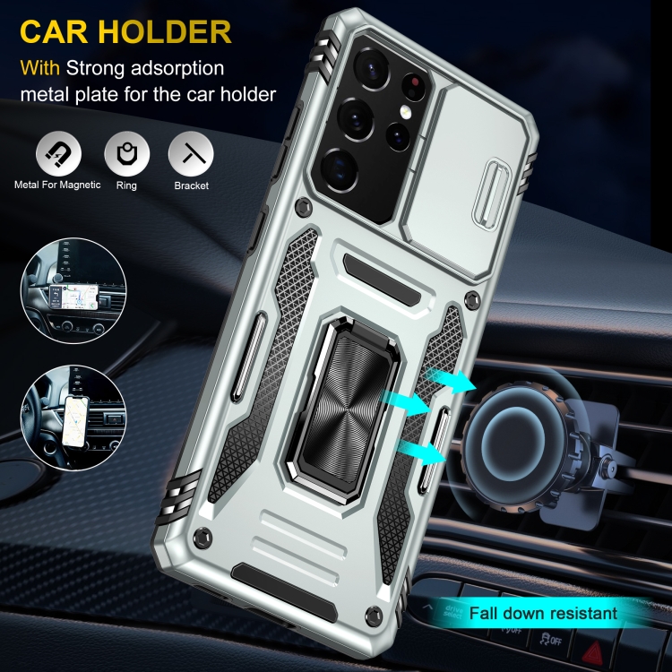 For Samsung Galaxy S21 Ultra 5G Armor PC + TPU Camera Shield Phone Case(Grey) For Samsung Galaxy S21 Ultra 5G Armor PC + TPU Camera Shield Phone Case(Grey)