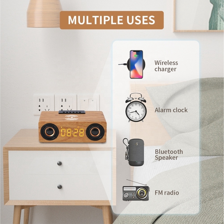 K1 Multifunctional Desktop Wooden Bluetooth Speaker Wireless Loudspeaker(Dark Brown) K1 Multifunctional Desktop Wooden Bluetooth Speaker Wireless Loudspeaker(Dark Brown)