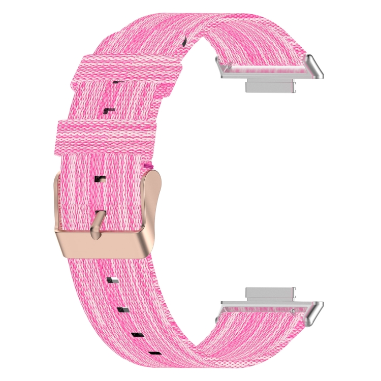 Para Huawei Watch Fit 2 correa de reloj tejida de nailon (rosa)
