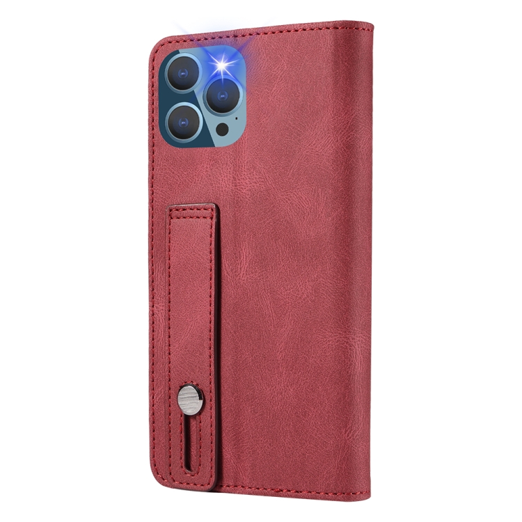 For iPhone 14 Pro Max Wristband Magnetic Leather Phone Case (Red) For iPhone 14 Pro Max Wristband Magnetic Leather Phone Case (Red)
