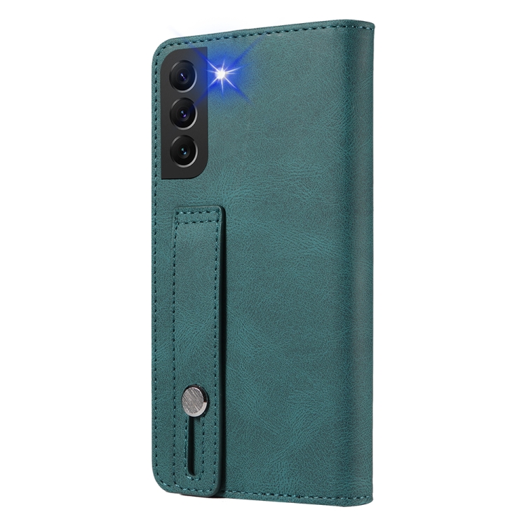 For Samsung Galaxy S22 5G Wristband Magnetic Leather Phone Case(Light Blue) For Samsung Galaxy S22 5G Wristband Magnetic Leather Phone Case(Light Blue)