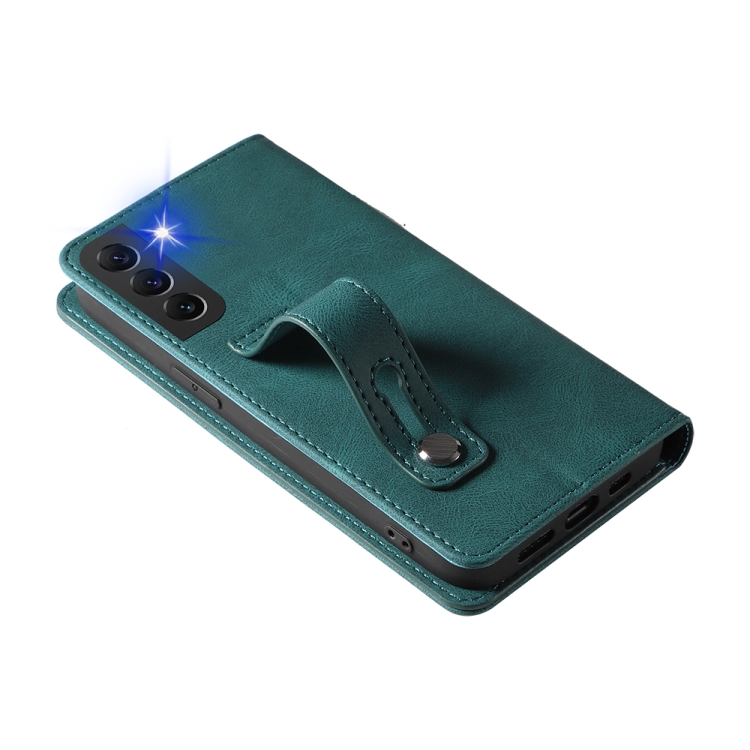 For Samsung Galaxy S22 5G Wristband Magnetic Leather Phone Case(Light Blue) For Samsung Galaxy S22 5G Wristband Magnetic Leather Phone Case(Light Blue)