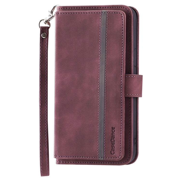 For iPhone 12 / 12 Pro 9 Card Slots Splicing Magnetic Leather Flip Case(Wine Red) For iPhone 12 / 12 Pro 9 Card Slots Splicing Magnetic Leather Flip Case(Wine Red)