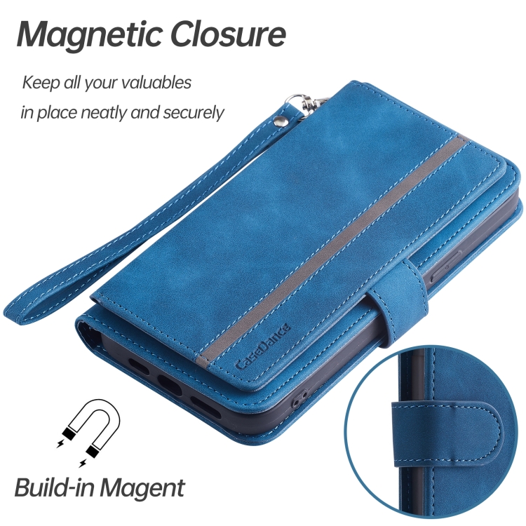 For iPhone 11 9 Card Slots Splicing Magnetic Leather Flip Case (Blue) For iPhone 11 9 Card Slots Splicing Magnetic Leather Flip Case (Blue)