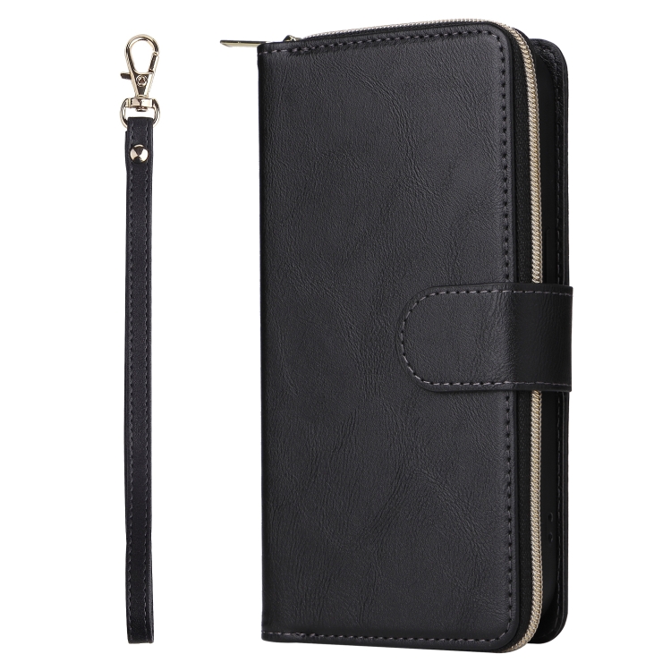 For iPhone 14 Pro 9 Card Slots Zipper Wallet Bag Leather Phone Case(Black) For iPhone 14 Pro 9 Card Slots Zipper Wallet Bag Leather Phone Case(Black)