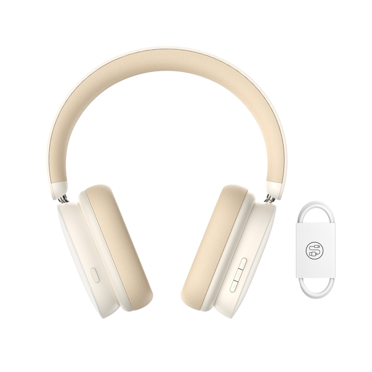 Baseus Bowie Series H1 Noise Cancelling Bluetooth Headphones(Beige) - 3