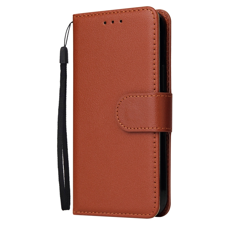 For iPhone 14 Multifunctional Horizontal Flip Leather Case with Three Card Slot (Brown) - 1
