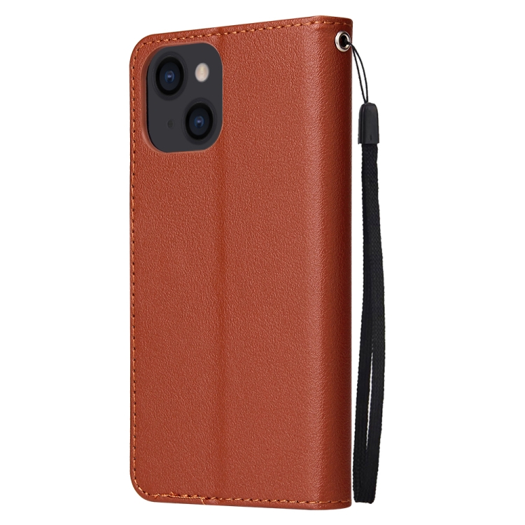 For iPhone 14 Multifunctional Horizontal Flip Leather Case with Three Card Slot (Brown) - 2
