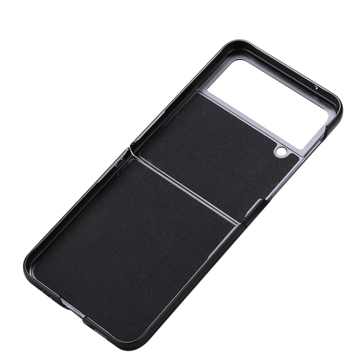 For Samsung Galaxy Z Flip4 Litchi Texture Genuine Leather Phone Case(Black) For Samsung Galaxy Z Flip4 Litchi Texture Genuine Leather Phone Case(Black)