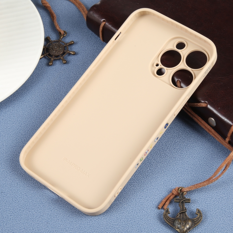 For iPhone 14 Pro Max Spaceman Binoculars Phone Case(Beige + Pink) For iPhone 14 Pro Max Spaceman Binoculars Phone Case(Beige + Pink)