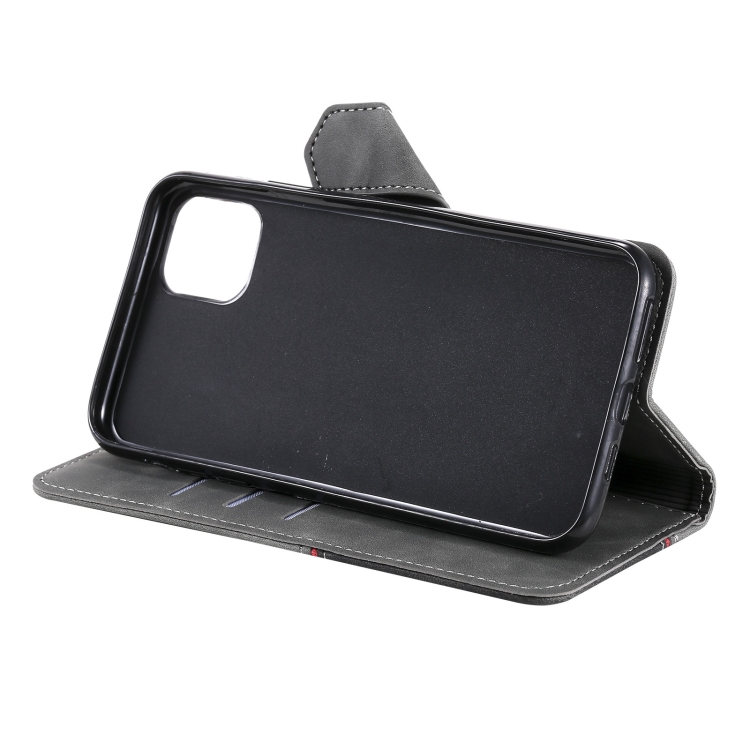 For iPhone 14 Pro Three-color Stitching Leather Case(Grey) For iPhone 14 Pro Three-color Stitching Leather Case(Grey)