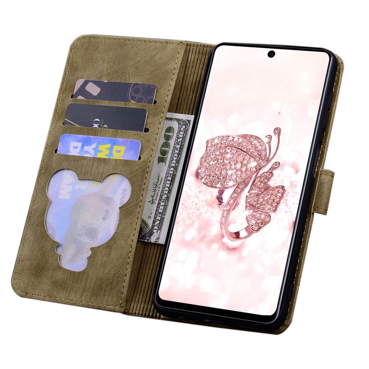 For Samsung Galaxy S22 5G Cartoon Sakura Cat Embossed Leather Phone Case(Brown) For Samsung Galaxy S22 5G Cartoon Sakura Cat Embossed Leather Phone Case(Brown)