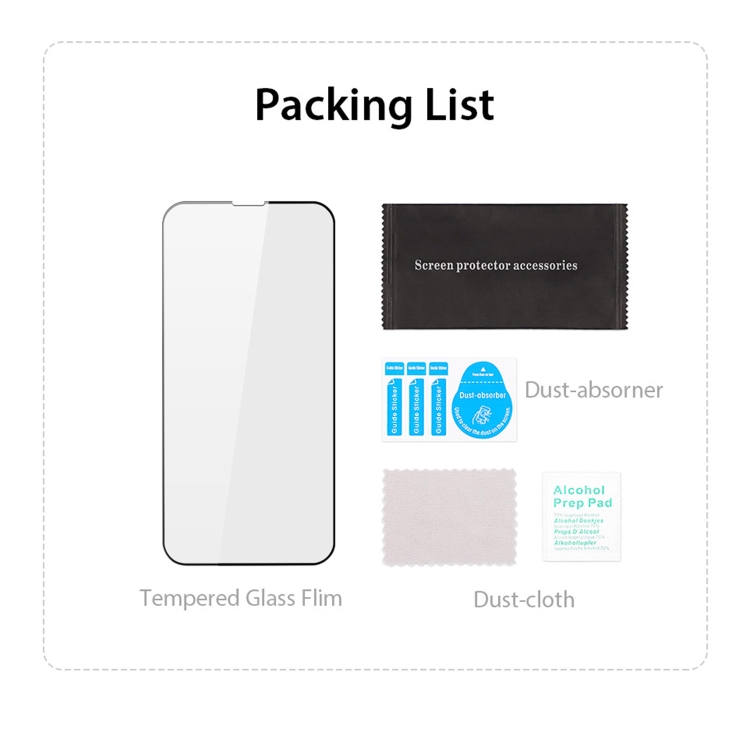 For iPhone 14 Plus / 13 Pro Max 10pcs DUX DUCIS 0.33mm 9H Medium Alumina Tempered Glass Film(Black)