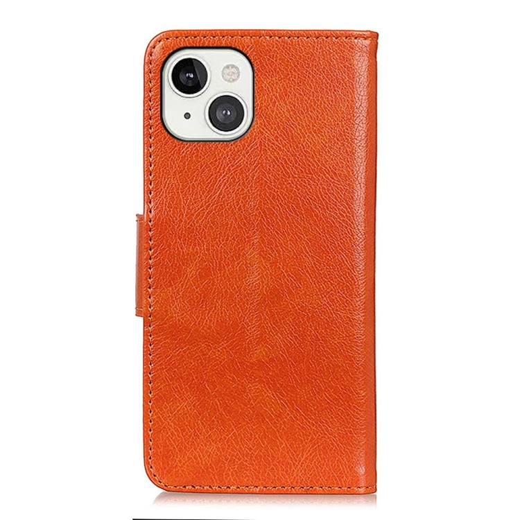 For iPhone 14 Nappa Texture Leather Case (Orange) For iPhone 14 Nappa Texture Leather Case (Orange)