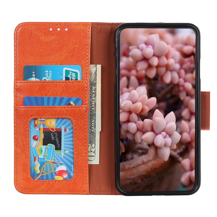 For iPhone 14 Nappa Texture Leather Case (Orange) For iPhone 14 Nappa Texture Leather Case (Orange)