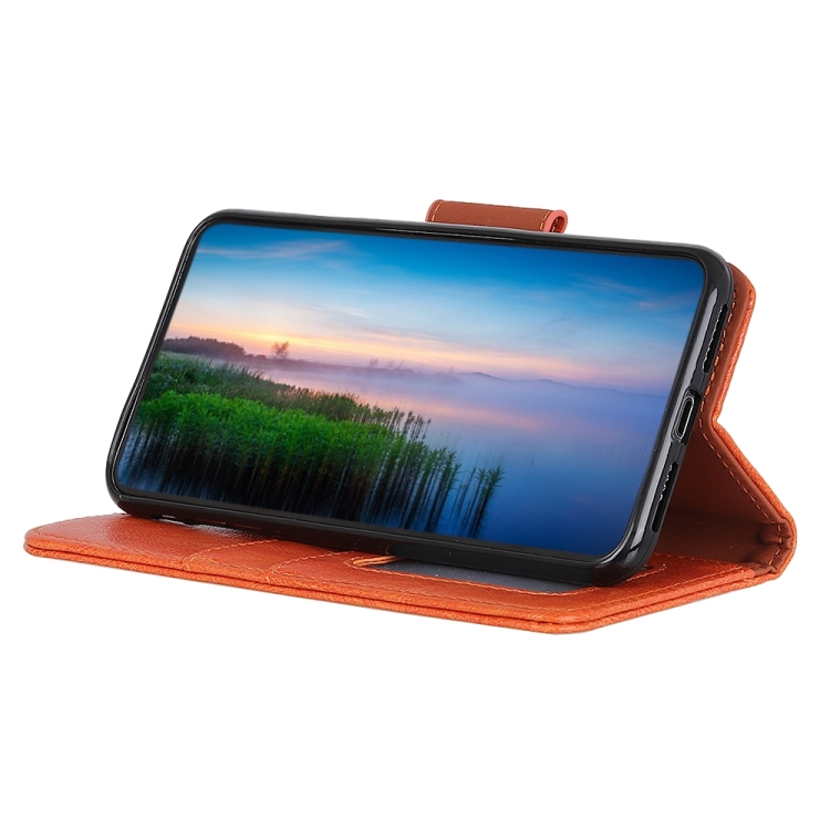For iPhone 14 Nappa Texture Leather Case (Orange) For iPhone 14 Nappa Texture Leather Case (Orange)
