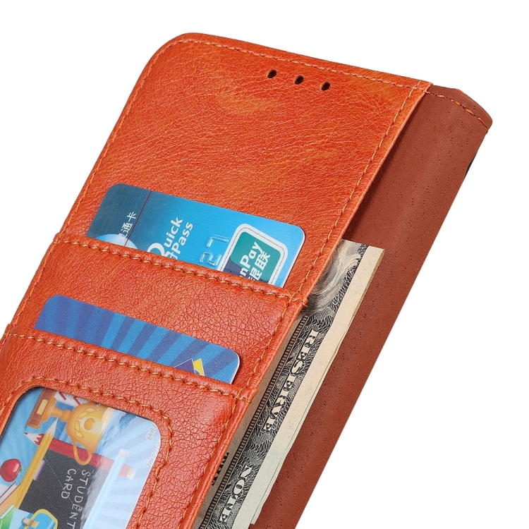 For iPhone 14 Nappa Texture Leather Case (Orange) For iPhone 14 Nappa Texture Leather Case (Orange)