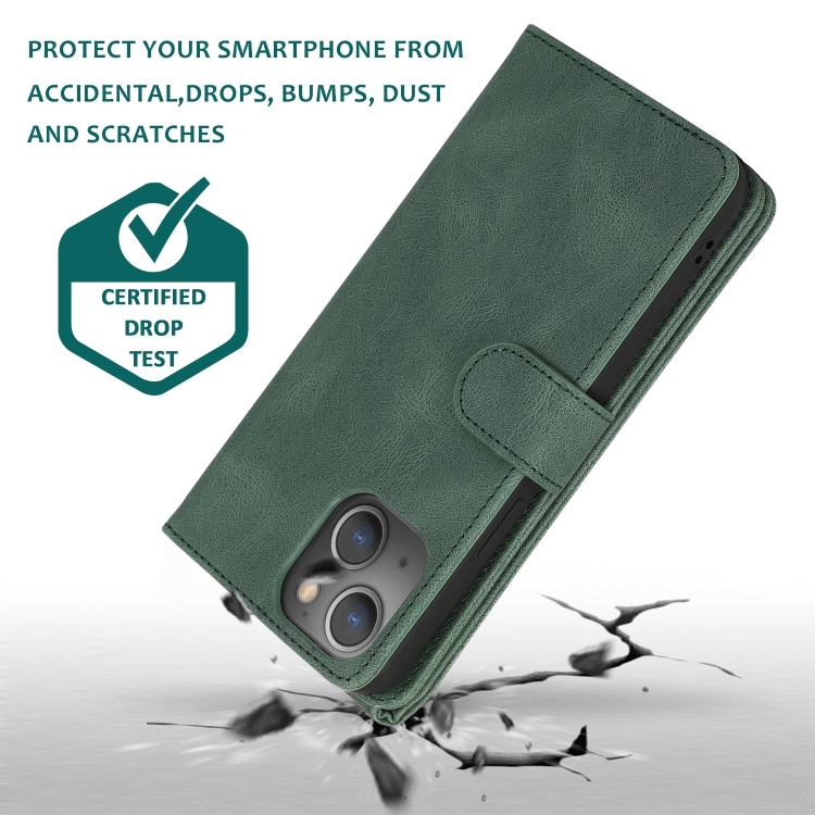For iPhone 14 Zipper Wallet Bag Leather Case (Dark Green) For iPhone 14 Zipper Wallet Bag Leather Case (Dark Green)