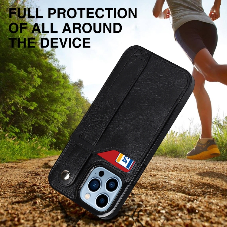 For iPhone 14 Pro Max Wrist Strap Holder Phone Case (Black) For iPhone 14 Pro Max Wrist Strap Holder Phone Case (Black)