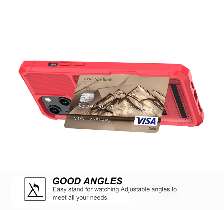 For iPhone 13 mini ZM06 Card Bag TPU + Leather Phone Case (Red) For iPhone 13 mini ZM06 Card Bag TPU + Leather Phone Case (Red)