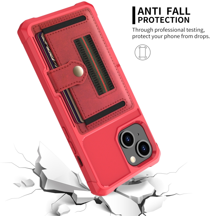 For iPhone 13 mini ZM06 Card Bag TPU + Leather Phone Case (Red) For iPhone 13 mini ZM06 Card Bag TPU + Leather Phone Case (Red)